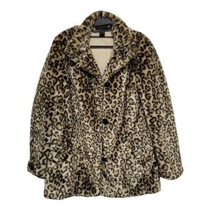 MARC JACOBS Original Faux Fur Leopard Coat, Sz Medium